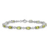 Lex & Lu Sterling Silver Peridot White Topaz Bracelet - 3 - Lex & Lu