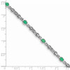 Lex & Lu Sterling Silver Emerald and Diamond Bracelet LAL117382 - 4 - Lex & Lu