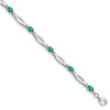 Lex & Lu Sterling Silver Emerald and Diamond Bracelet LAL117388 - Lex & Lu