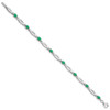 Lex & Lu Sterling Silver Emerald and Diamond Bracelet LAL117388 - 2 - Lex & Lu