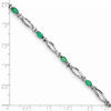 Lex & Lu Sterling Silver Emerald and Diamond Bracelet LAL117388 - 3 - Lex & Lu