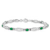 Lex & Lu Sterling Silver Emerald and Diamond Bracelet LAL117388 - 4 - Lex & Lu