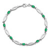 Lex & Lu Sterling Silver Emerald and Diamond Bracelet LAL117388 - 5 - Lex & Lu