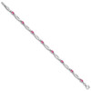 Lex & Lu Sterling Silver Pink Tourmaline and Diamond Bracelet LAL117389 - 2 - Lex & Lu