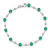 Lex & Lu Sterling Silver Emerald and White Topaz Bracelet - 5 - Lex & Lu