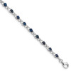 Lex & Lu Sterling Silver Sapphire and Diamond Bracelet LAL117399 - Lex & Lu