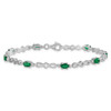 Lex & Lu Sterling Silver Emerald and Diamond Bracelet LAL117407 - 4 - Lex & Lu