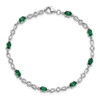 Lex & Lu Sterling Silver Emerald and Diamond Bracelet LAL117407 - 5 - Lex & Lu