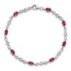 Lex & Lu Sterling Silver Composite Ruby and Diamond Bracelet LAL117409 - 5 - Lex & Lu