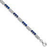 Lex & Lu Sterling Silver Sapphire and Diamond Bracelet LAL117416 - Lex & Lu