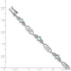 Lex & Lu Sterling Silver Diamond Aquamarine Bracelet - 4 - Lex & Lu