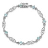 Lex & Lu Sterling Silver Diamond Aquamarine Bracelet - 5 - Lex & Lu