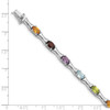 Lex & Lu Sterling Silver & Multi Gemstone Bracelet LAL117450 - 4 - Lex & Lu