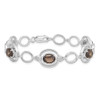 Lex & Lu Sterling Silver Smoky Quartz Open Link Bracelet - 3 - Lex & Lu