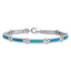 Lex & Lu Sterling Silver w/Rhodium Created Opal Bars Bracelet - 3 - Lex & Lu