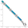 Lex & Lu Sterling Silver w/Rhodium Created Opal Bars Bracelet - 4 - Lex & Lu