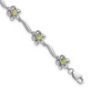 Lex & Lu Sterling Silver w/Rhodium Floral Peridot Bracelet - Lex & Lu