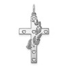 Lex & Lu Sterling Silver Laser Designed Cross Pendant LAL117580 - Lex & Lu