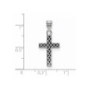 Lex & Lu Sterling Silver Black Enameled Cross Hatch Cross Charm - 4 - Lex & Lu