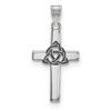 Lex & Lu Sterling Silver Black Enameled Trilogy Cross Charm - Lex & Lu