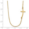 Lex & Lu 14k Yellow Gold Small Sideways Curved Cross Necklace 19'' - 3 - Lex & Lu
