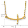 Lex & Lu 14k Yellow Gold Small Sideways Curved Twist Cross Necklace 19'' - 3 - Lex & Lu