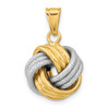 Lex & Lu 14k Two-tone Gold Polished Textured Love Knot Pendant - Lex & Lu