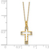 Lex & Lu 14k Yellow Gold Polished CZ Cross Pendant Necklace 16'' - 3 - Lex & Lu