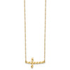 Lex & Lu 14k Yellow Gold Polished Twisted Sideways Cross Necklace 17'' - 2 - Lex & Lu