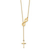 Lex & Lu 14k Yellow Gold Polished Infinity & Cross Lariat Necklace 18'' - 2 - Lex & Lu