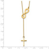 Lex & Lu 14k Yellow Gold Polished Infinity & Cross Lariat Necklace 18'' - 3 - Lex & Lu