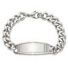 Lex & Lu Chisel Stainless Steel Polished ID Bracelet 8.5'' - 4 - Lex & Lu