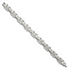 Lex & Lu Chisel Stainless Steel Brushed Polished and Hammered w/CZ Bracelet 8.5'' - 3 - Lex & Lu