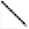 Lex & Lu Chisel Stainless Steel w/Black Carbon Fiber Inlay Link Bracelet 8.75'' - 5 - Lex & Lu