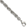 Lex & Lu Chisel Stainless Steel Polished Textured Fancy Rope Bracelet 8'' - Lex & Lu