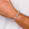 Lex & Lu Chisel Stainless Steel Polished Textured Link Bracelet 8.25'' - 6 - Lex & Lu