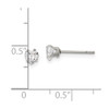 Lex & Lu Chisel Stainless Steel Polished 4mm Heart CZ Stud Post Earrings - 5 - Lex & Lu