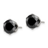 Lex & Lu Chisel Stainless Steel Polished 8mm Black Round CZ Stud Post Earrings - 3 - Lex & Lu