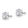 Lex & Lu Chisel Stainless Steel Polished 4mm Square CZ Stud Post Earrings - 3 - Lex & Lu