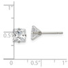 Lex & Lu Chisel Stainless Steel Polished 6mm Square CZ Stud Post Earrings - 5 - Lex & Lu