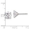 Lex & Lu Chisel Stainless Steel Polished 7mm Square CZ Stud Post Earrings - 5 - Lex & Lu