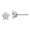 Lex & Lu Chisel Stainless Steel Polished 6mm Star CZ Stud Post Earrings - Lex & Lu