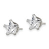 Lex & Lu Chisel Stainless Steel Polished 8mm Star CZ Stud Post Earrings - 3 - Lex & Lu