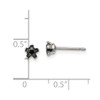 Lex & Lu Chisel Stainless Steel Polished 4mm Black Star CZ Stud Post Earrings - 5 - Lex & Lu