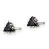 Lex & Lu Chisel Stainless Steel 4mm Black Triangle CZ Stud Post Earrings - 3 - Lex & Lu