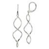 Lex & Lu Chisel Stainless Steel Polished Twist Dangle Leverback Earrings - Lex & Lu