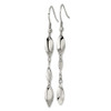 Lex & Lu Chisel Stainless Steel Polished Dangle Shepherd Hook Earrings LAL118155 - 3 - Lex & Lu