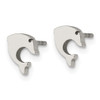Lex & Lu Chisel Stainless Steel Polished Dolphin Post Earrings - 3 - Lex & Lu