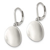 Lex & Lu Chisel Stainless Steel Polished Curved Disk Leverback Dangle Earrings - 3 - Lex & Lu