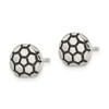 Lex & Lu Chisel Stainless Steel Antiqued and Polished Soccer Ball Post Earrings - 3 - Lex & Lu